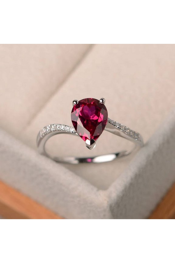 Natural Pink Ruby Ring, 925 Sterling Silver Ring, Gift for Her, Gemstone Ring, Birthstone Rings for Women, Gift For Her