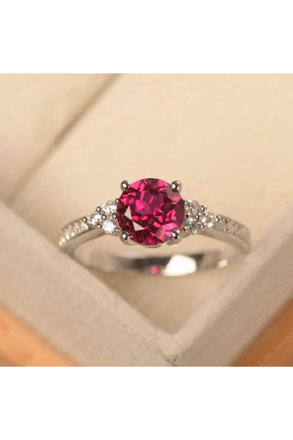 Natural Pink Ruby Ring, 925 Sterling Silver Ring, Gift for Her, Gemstone Ring, Birthstone Rings for Women, Gift For Her
