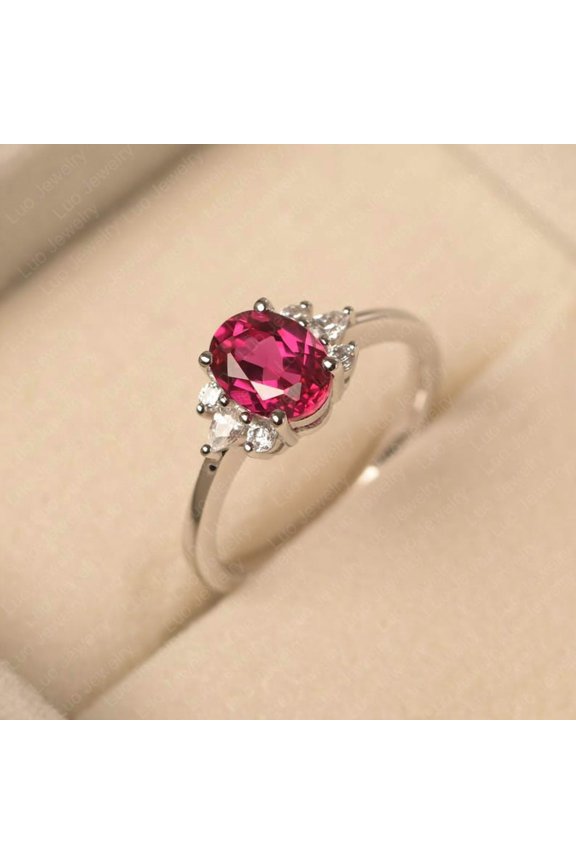 Natural Pink Ruby Ring, 925 Sterling Silver Ring, Gift for Her, Gemstone Ring, Birthstone Rings for Women, Gift For Her