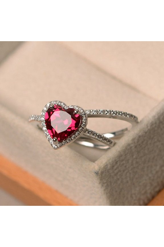 Natural Pink Ruby Ring, 925 Sterling Silver Ring, Gift for Her, Gemstone Ring, Birthstone Rings for Women, Gift For Her