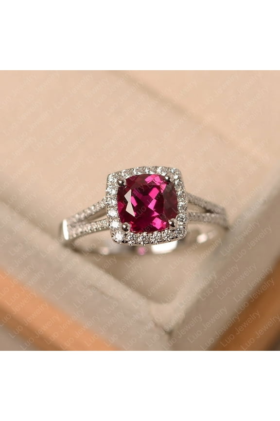 Natural Pink Ruby Ring, 925 Sterling Silver Ring, Gift for Her, Gemstone Ring, Birthstone Rings for Women, Gift For Her