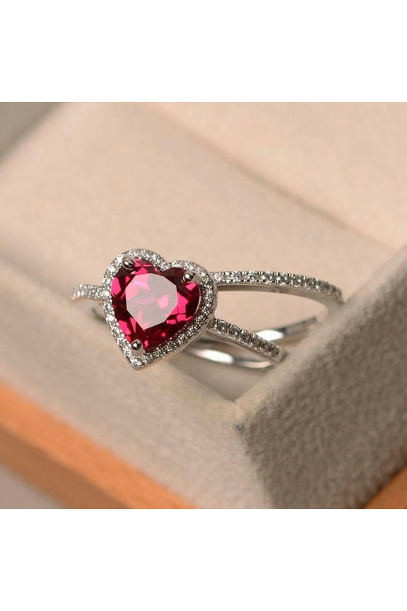 Natural Pink Ruby Ring, 925 Sterling Silver Ring, Gift for Her, Gemstone Ring, Birthstone Rings for Women, Gift For Her