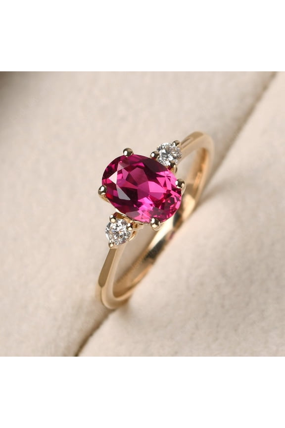 Natural Pink Ruby Ring, 925 Sterling Silver Ring, Gift for Her, Gemstone Ring, Birthstone Rings for Women, Gift For Her