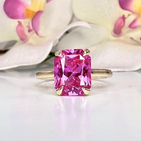 Natural Pink Sapphire Ring, 925 Sterling Silver Ring, Gift for Her, Gemstone Ring, Birthstone Rings for Women, Gift For Her