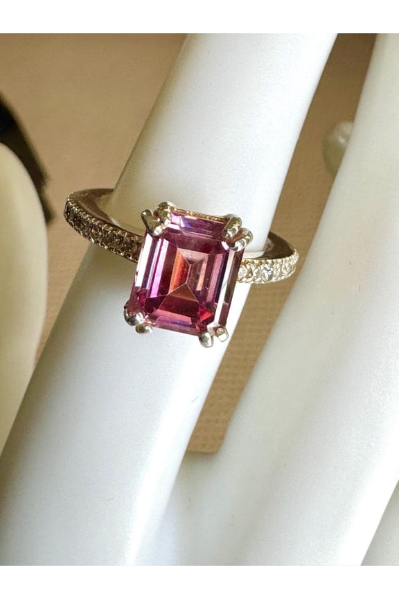 Natural Pink Sapphire Ring, 925 Sterling Silver Ring, Gift for Her, Gemstone Ring, Birthstone Rings for Women, Gift For Her