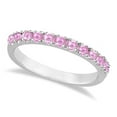 thumbnail image 1 of Natural Pink Sapphire Stackable Band Ring Stacking Guard 925 Sterling Silver Gemstone Jewelry For Women Gift, 1 of 1