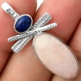 thumbnail image 1 of Natural Pink Scolecite & Lapis 925 Sterling Silver Pendant Jewelry P-1268 SDP111786, 1 of 5