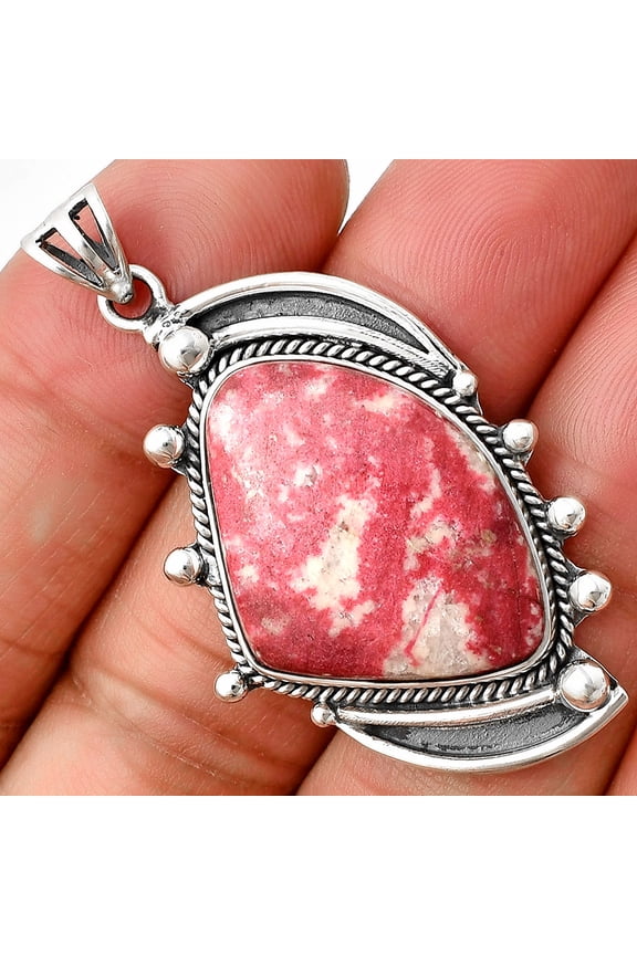 Natural Pink Thulite - Norway 925 Sterling Silver Pendant Jewelry P-1012 SDP139820