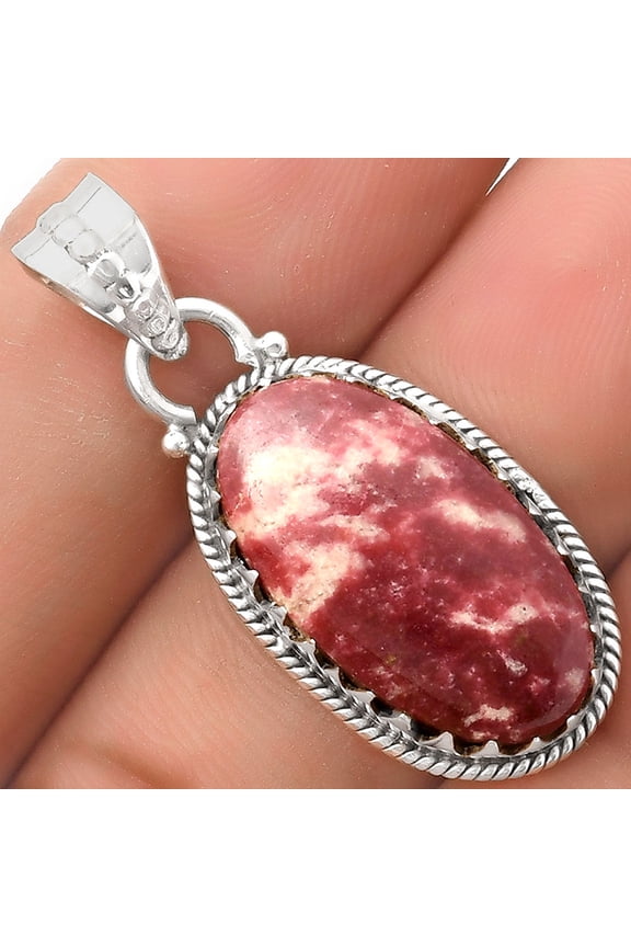Natural Pink Thulite - Norway 925 Sterling Silver Pendant Jewelry P-1515 SDP118733