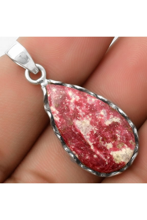 Natural Pink Thulite - Norway 925 Sterling Silver Pendant Jewelry P-1624 SDP117595