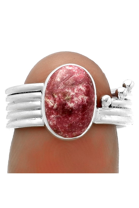 Natural Pink Thulite - Norway 925 Sterling Silver Ring s.7.5 Jewelry R-1492 SDR175553
