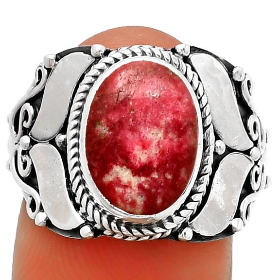 Natural Pink Thulite - Norway 925 Sterling Silver Ring s.7.5 Jewelry R-1507 SDR188612