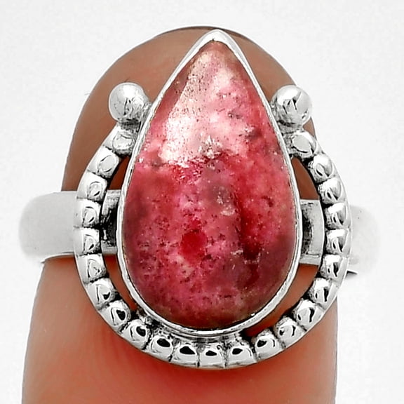 Natural Pink Thulite - Norway 925 Sterling Silver Ring s.7 Jewelry R-1518 SDR184360