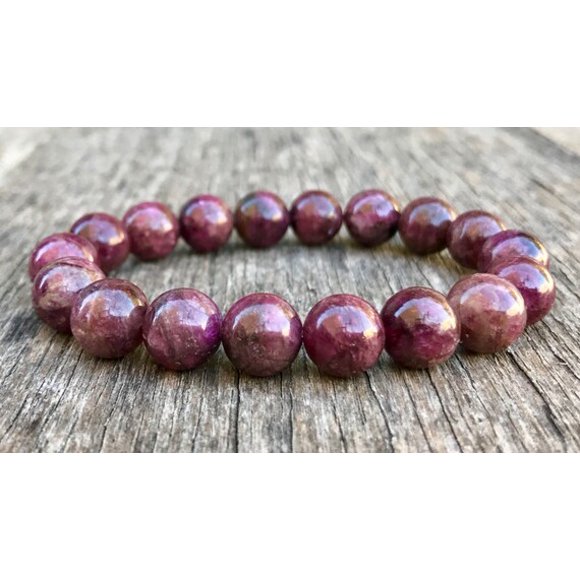 Natural Pink Tourmaline 10mm Round Shape smooth Cut Beads Stretchable Bracelet for Men & Women.