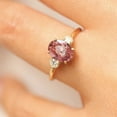 thumbnail image 1 of Natural Pink Tourmaline 14K Solid Gold Ring/Solitaire Anniversary Ring For Women/Minimalistic Style/October Birthstone Ring/Gift For her, 1 of 3