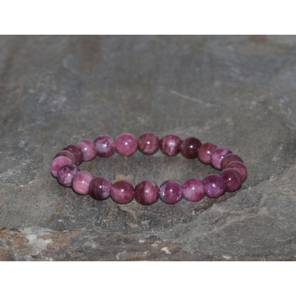 Natural Pink Tourmaline 8mm Round Shape smooth Cut Beads Stretchable Bracelet for Men & Women.