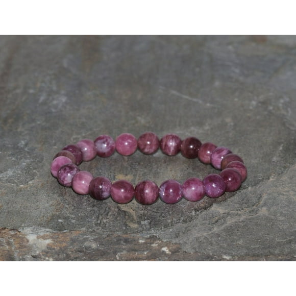 Natural Pink Tourmaline 8mm Round Shape smooth Cut Beads Stretchable Bracelet for Men & Women.