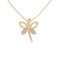 thumbnail image 1 of Natural Pink Tourmaline Dragonfly Pendant Necklaces for Women in 18K Yellow Gold Vermeil, October Birthstone Jewelry Gifts for Her Birthday, Anniversary, Graduation, Mothers Day, Valentines, 1 of 7
