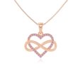thumbnail image 1 of Natural Pink Tourmaline Infinity Heart Pendant Necklaces for Women in 18K Rose Gold Vermeil, October Birthstone Jewelry Gifts for Her Birthday, Anniversary, Christmas, Mothers Day, Valentines, 1 of 7