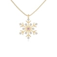 thumbnail image 1 of Natural Pink Tourmaline with Moissanite Snowflake Pendant Necklaces for Women in 18K Yellow Gold Vermeil, October Birthstone Jewelry Gifts for Her Birthday, Anniversary, Mothers Day, Valentines, 1 of 7