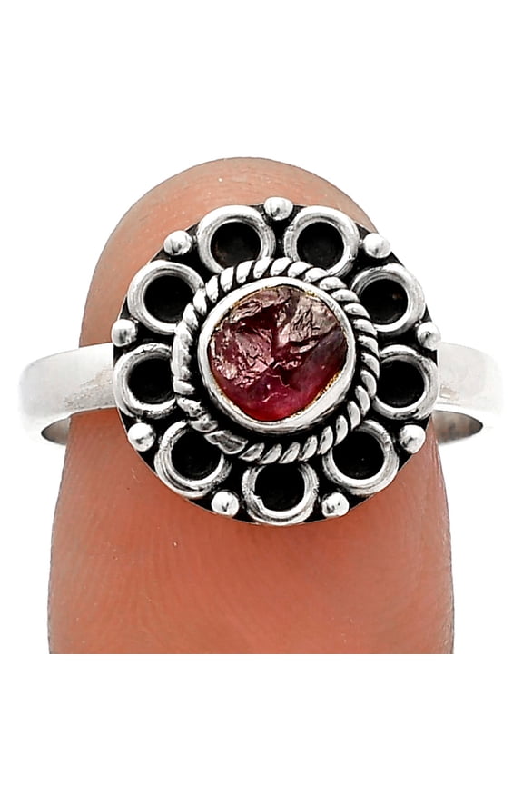 Natural Pink Tourmaline Rough 925 Sterling Silver Ring s.9 Jewelry R-1256 SDR227288