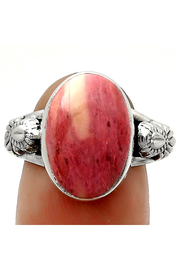 Natural Pink Tulip Quartz 925 Sterling Silver Ring s.7.5 Jewelry R-1261 SDR172624