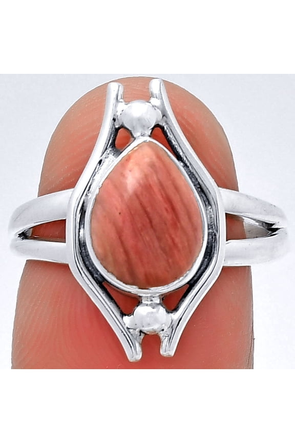 Natural Pink Tulip Quartz 925 Sterling Silver Ring s.7 Jewelry R-1663 SDR190767