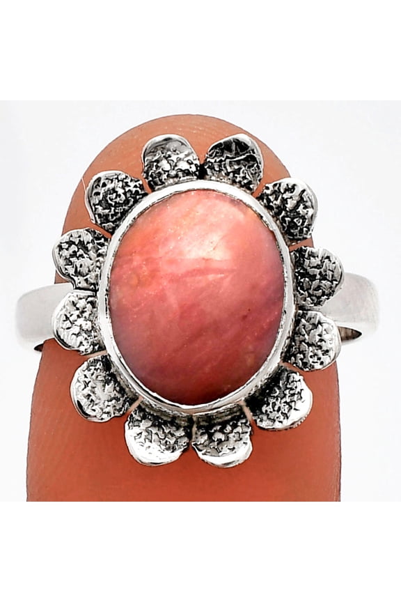 Natural Pink Tulip Quartz 925 Sterling Silver Ring s.8 Jewelry R-1241 SDR230084