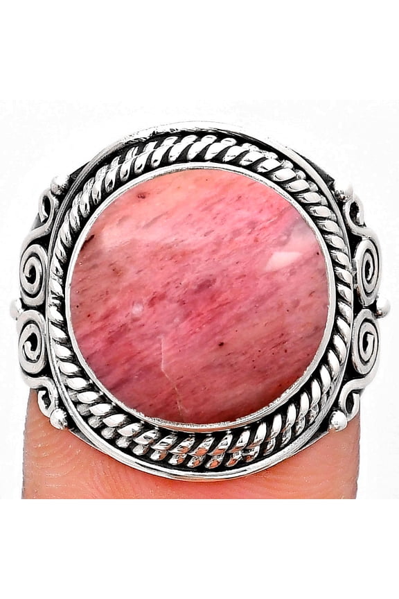 Natural Pink Tulip Quartz 925 Sterling Silver Ring s.8 Jewelry R-1282 SDR193074