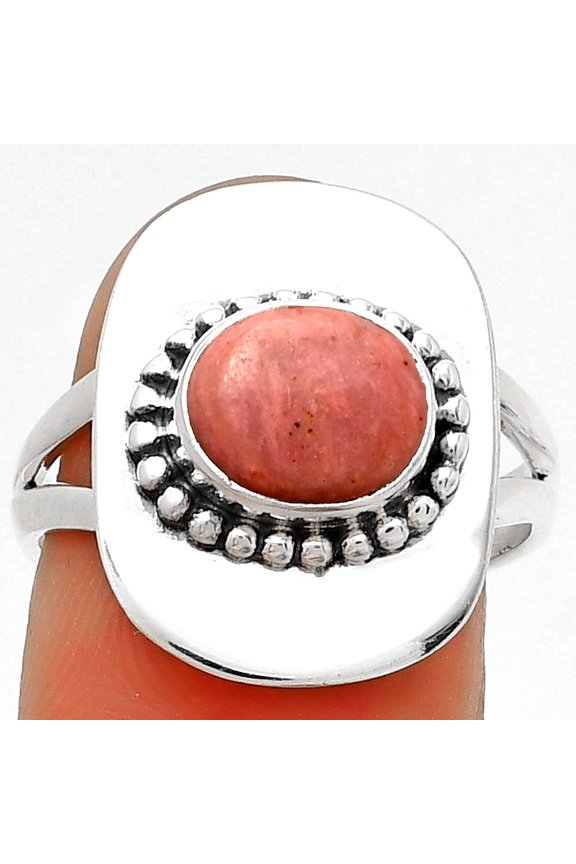 Natural Pink Tulip Quartz 925 Sterling Silver Ring s.8 Jewelry R-1458 SDR189125