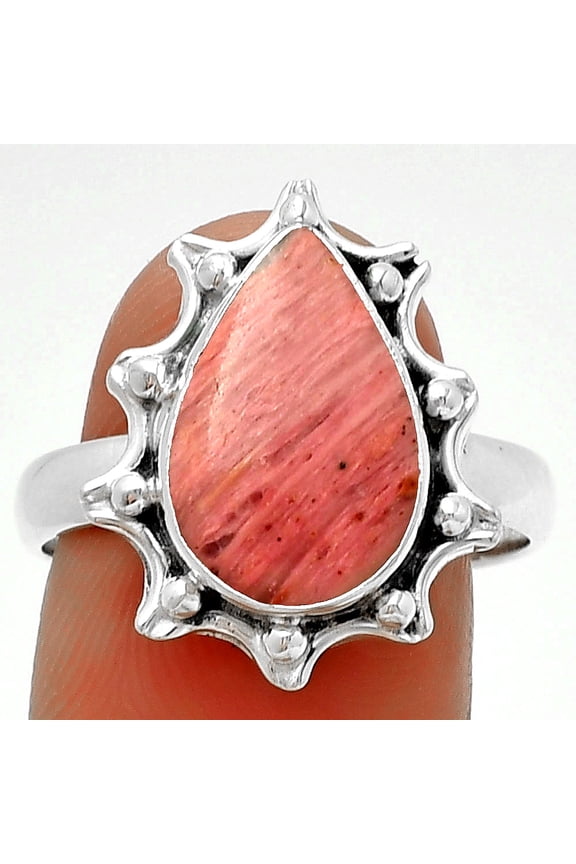 Natural Pink Tulip Quartz 925 Sterling Silver Ring s.9 Jewelry R-1189 SDR189927