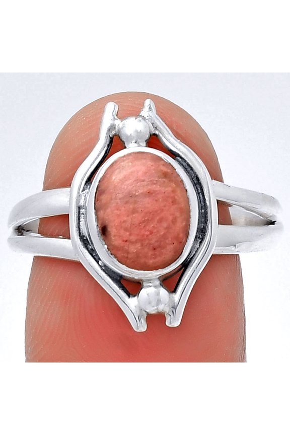 Natural Pink Tulip Quartz 925 Sterling Silver Ring s.9 Jewelry R-1663 SDR190773