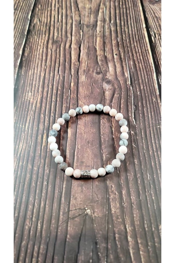 Natural Pink Zebra Jasper 8mm Round Shape smooth Cut Beads Stretchable Bracelet for Men & Women.