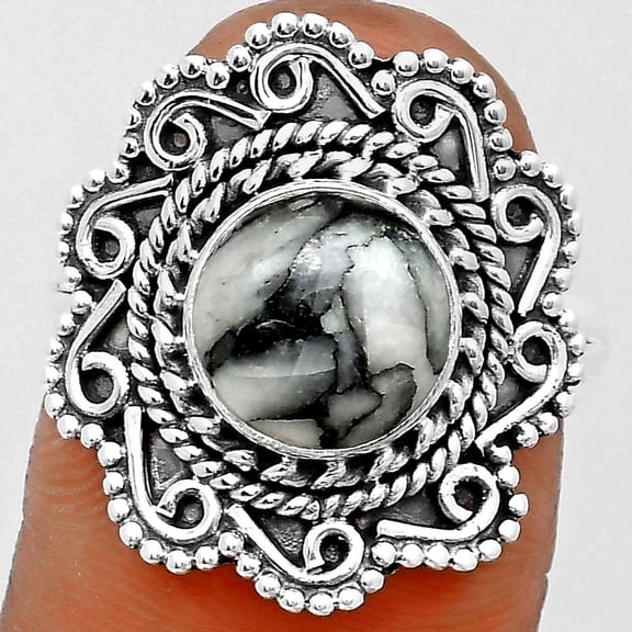 Natural Pinolith Stone 925 Sterling Silver Ring s.8 Jewelry R-1322 SDR200133