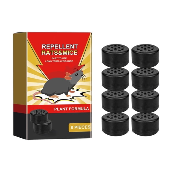 Natural Plant-Based Rat and Mouse Repellent, Non-Toxic Pest Control Solution, 8-Pack for Indoor & Outdoor Use