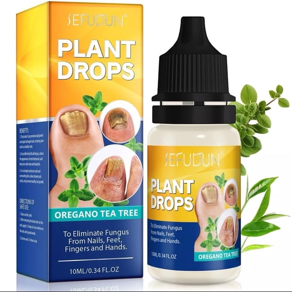 Natural Plant Drops for Nails Care Tea Tree & Oregano Oil Toenail Nail Care Drops, 0.34 oz