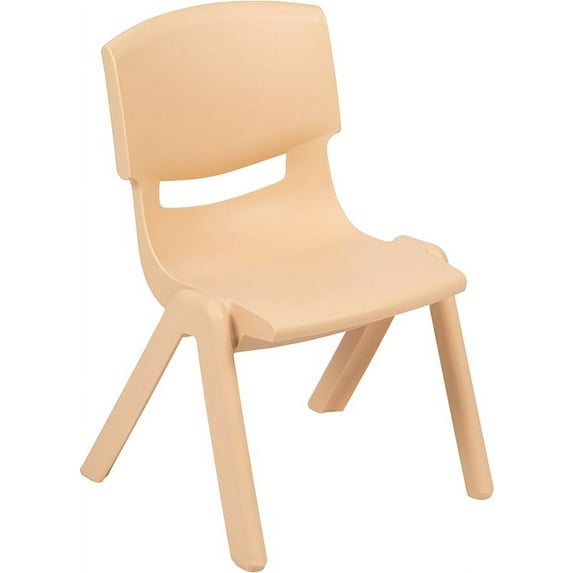 Natural Plastic Stackable School Chair with 10.5" Seat Height - Preschool Chair