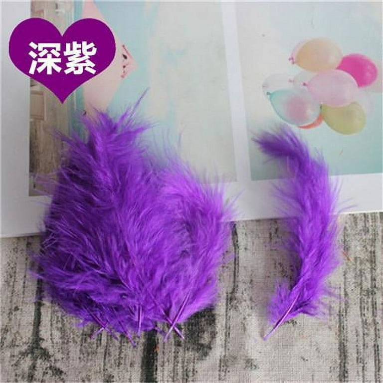 Natural Plumes 100pcs 4-6 Inches Turkey Marabou Feather Plume
