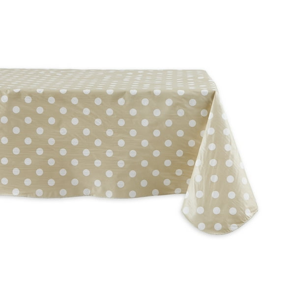 DII Natural Polka Dot Vinyl Tablecloth 60x84