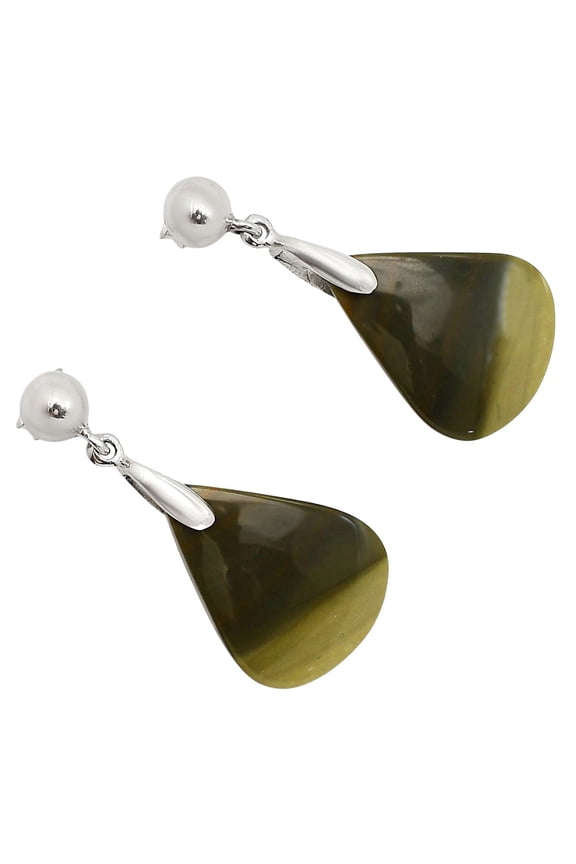 Natural Polygram Jasper 925 Sterling Silver Earrings Jewelry E-1199 SDE90716
