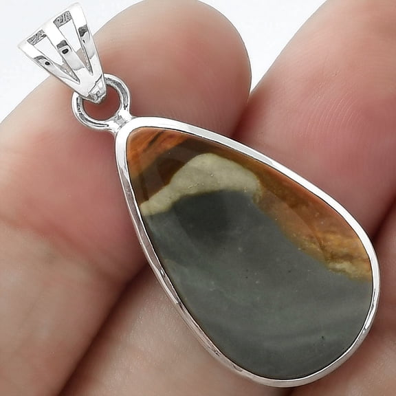 Natural Polygram Jasper 925 Sterling Silver Pendant Jewelry P-1002 SDP102371