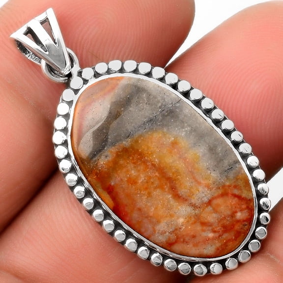 Natural Polygram Jasper 925 Sterling Silver Pendant Jewelry P-1052 SDP108888