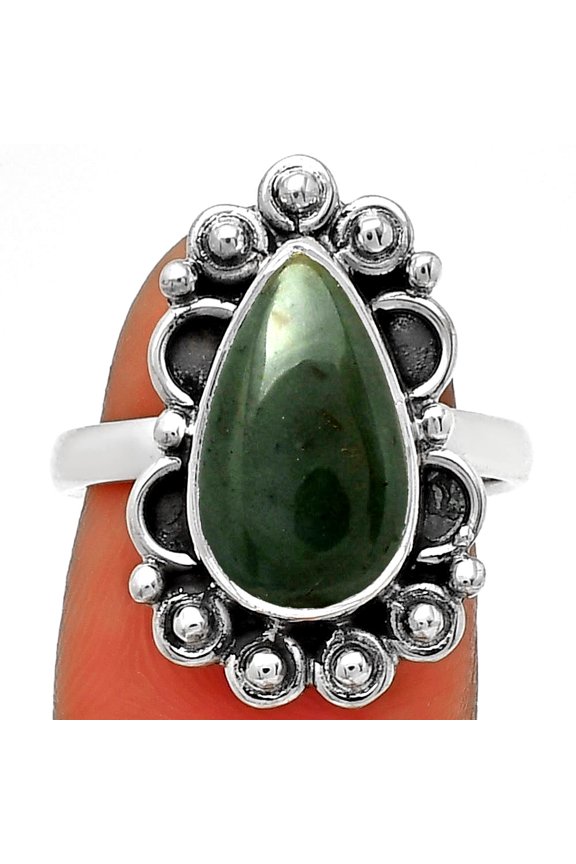 Natural Polygram Jasper 925 Sterling Silver Ring s.7 Jewelry R-1207 SDR185363