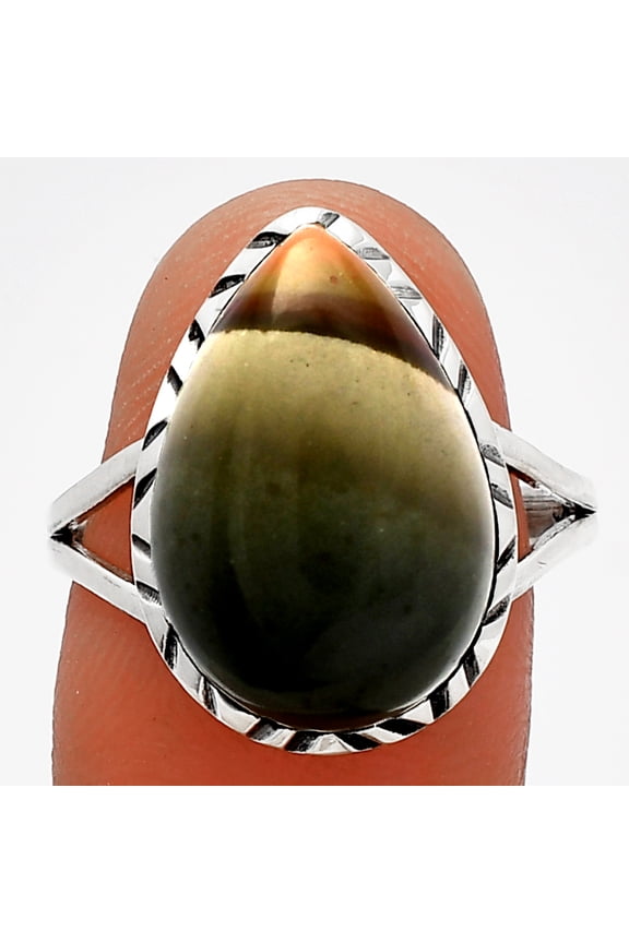 Natural Polygram Jasper 925 Sterling Silver Ring s.8.5 Jewelry R-1074 SDR227935