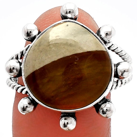 Natural Polygram Jasper 925 Sterling Silver Ring s.9.5 Jewelry R-1268 SDR228992