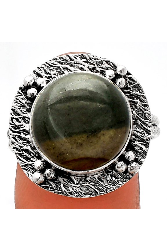 Natural Polygram Jasper 925 Sterling Silver Ring s.9 Jewelry R-1722 SDR229939