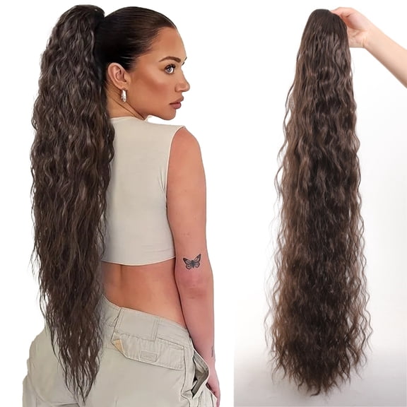 Natural Ponytail Hair Extension Hairpiece Drawstring Design Synthetic Ponytail