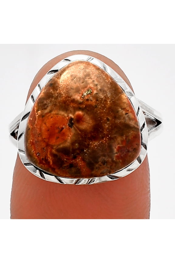 Natural Poppy Jasper 925 Sterling Silver Ring s.8 Jewelry R-1074 SDR227932