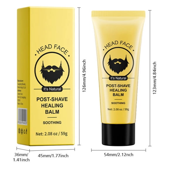 Natural Post-Shave Repair Balm for Men, 2oz Calm Razor Burn & Skin Redness, Hydrating Soothing After Shave Lotion, Daily Beard & Facial Skin Care