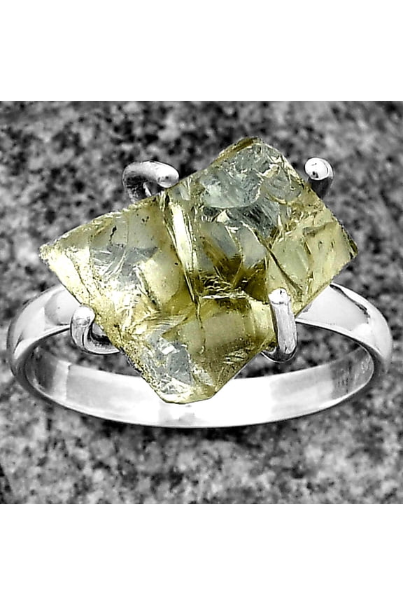 Natural Prasiolite (Green Amethyst) 925 Silver Ring s.9.5 Jewelry R-1052 SDR206841